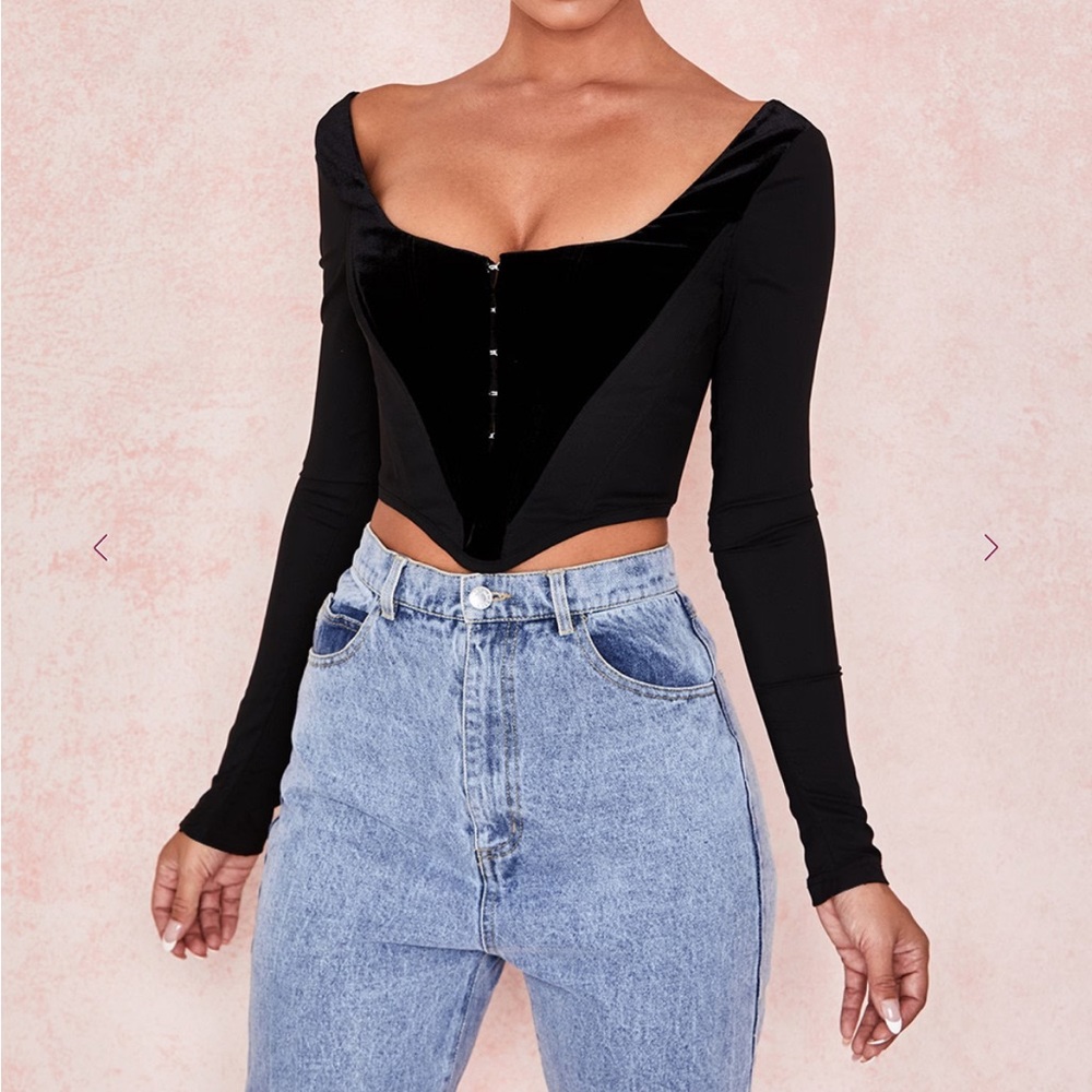 House of CB Polina Velvet Corset Top